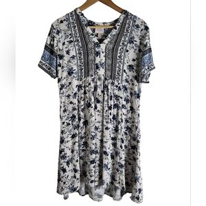 Blue and White Floral Dress